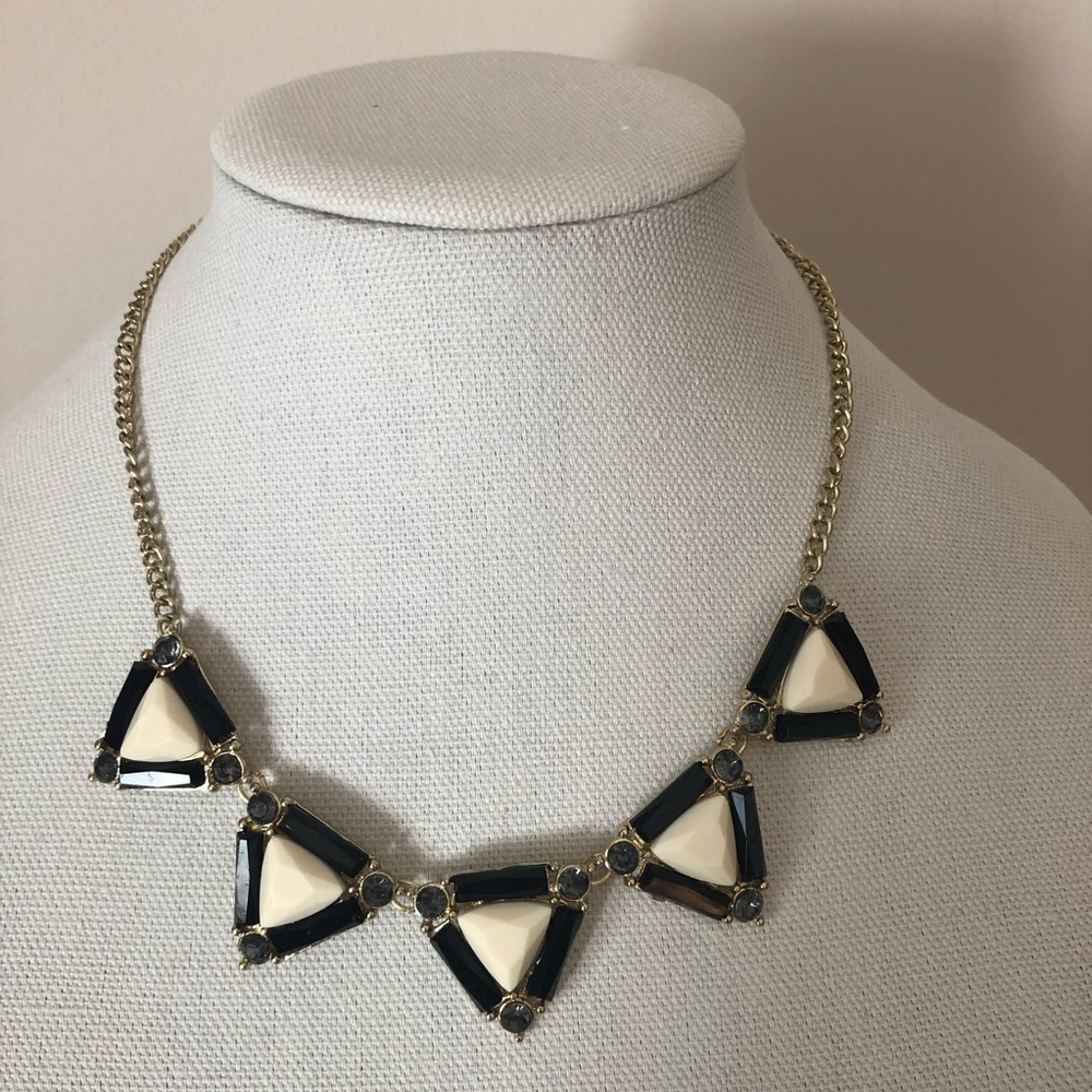 Black and white triangle necklace